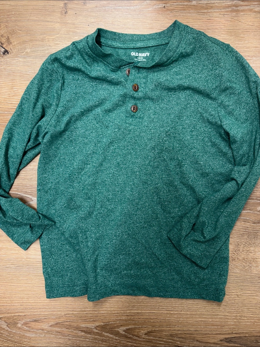 3/$20 Boys small (6-7) long sleeve shirt kids Old Navy Heathered Green Henley